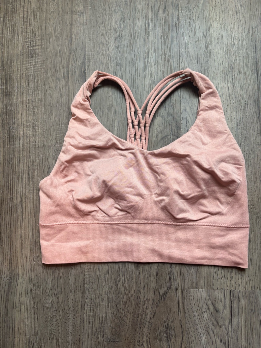 Sexy Strappy Sports Bra Pink Peach